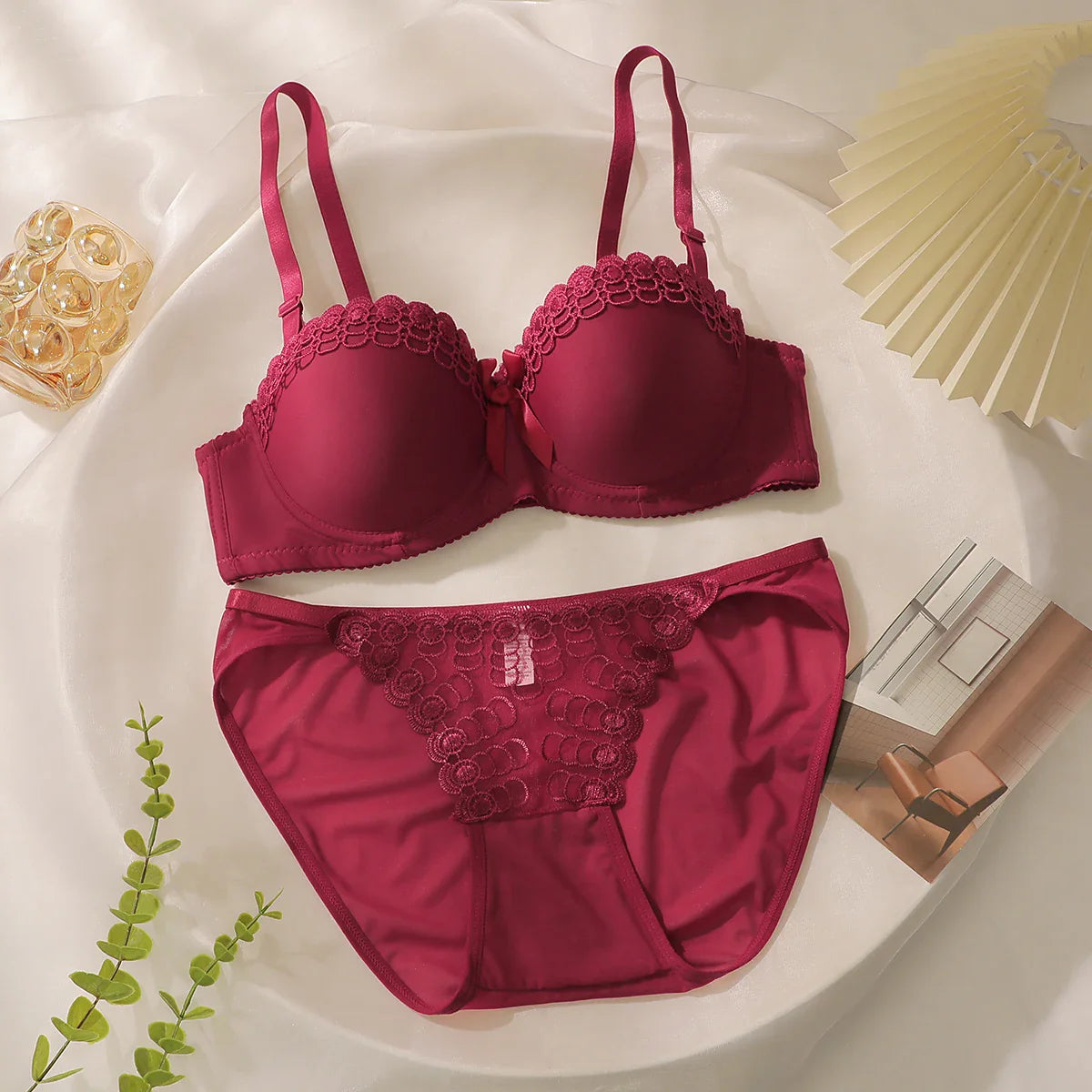 Sexy Red Underwire Push Up Bra