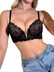 Sexy Women's Deep V Lace Push Up Bra