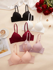 Solid Ribbed Women's Bra