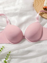 Solid color daily thick pad with steel support Bra