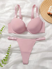 Solid color daily thick pad with steel support Bra