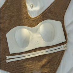 Sujetador Invisible Sin Tirantes Mujer Push Up Sin Costuras Liso Sin Coser Confortable Soporte Ropa Interior Atractiva