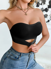 Summer Solid Strapless Wireless Women Bra