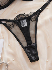 Valentine's Day Ladies Black Forest Wave Lace Sexy Underwear