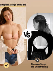 Viomisha 4PCS Mango Shape Nipple Covers Reusable Adhesive Breast Pasties Invisible Sticky Bras