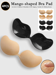 Viomisha 4PCS Mango Shape Nipple Covers Reusable Adhesive Breast Pasties Invisible Sticky Bras