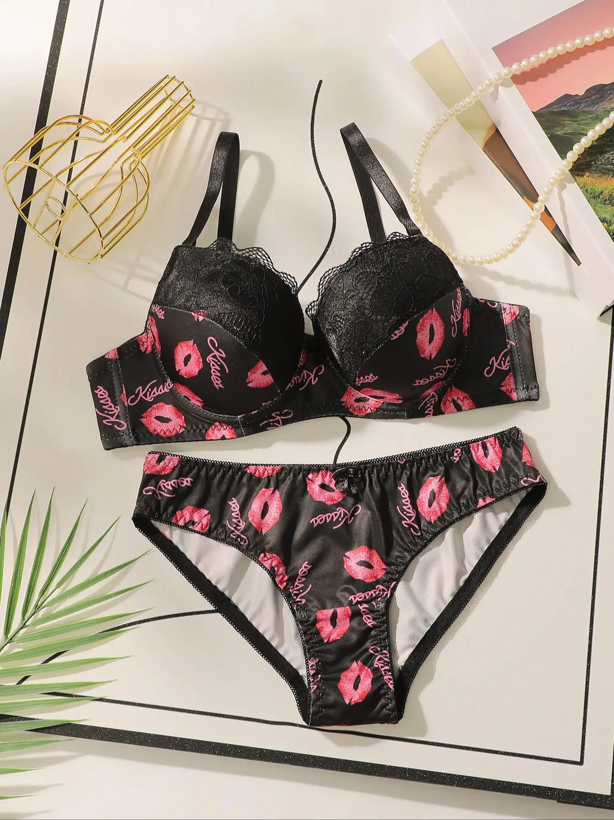 Viomisha Printed Patchwork Lace Sexy lingerie
