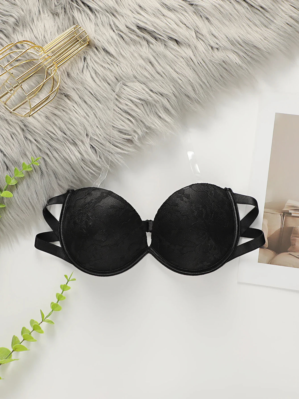 Viomisha Strapless Push Up Lace Bra