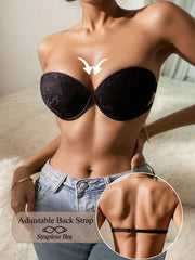 Viomisha Strapless Push Up Lace Bra
