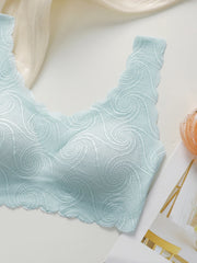 Wavy Scallop Lace Seamless Bra