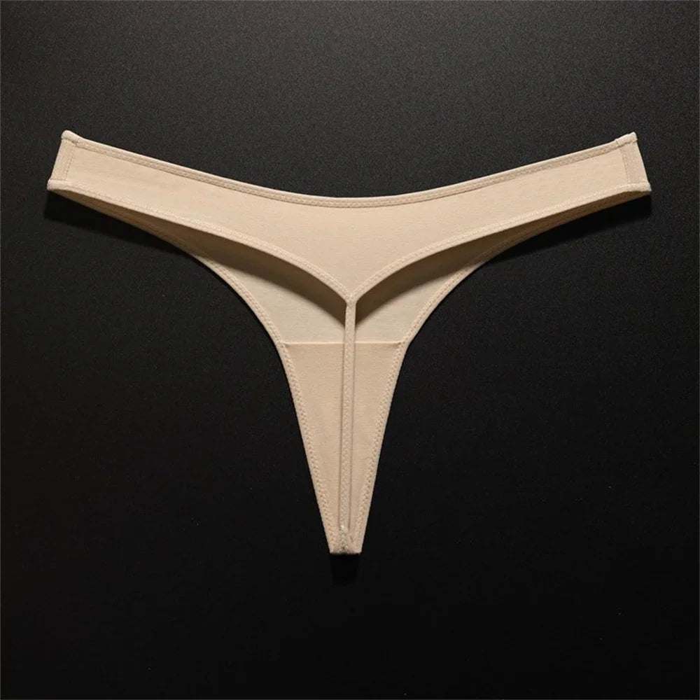 White Sports Cotton G String Women T Back Seamless Thong