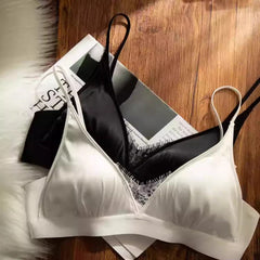 Women French Satin Lace Bra