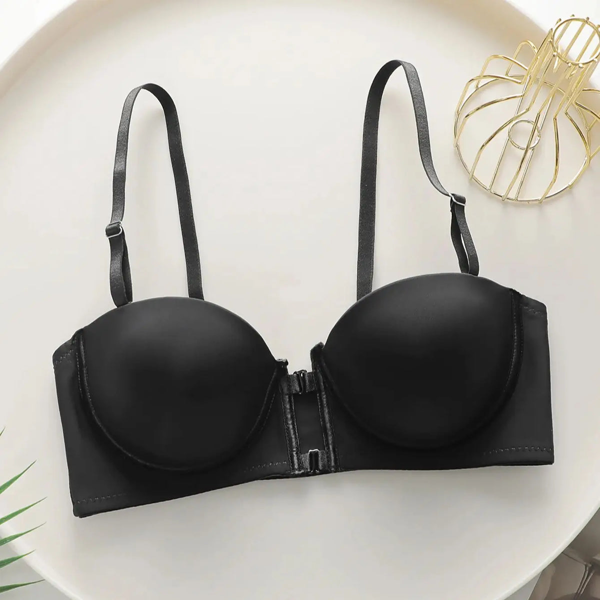 Women's Black Front Closure Underwire Bra