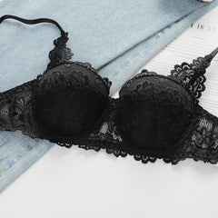Women's Black Lace Underwire Push Up Bra