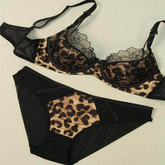 Women's Leopard Print Lace Push Up lingerie