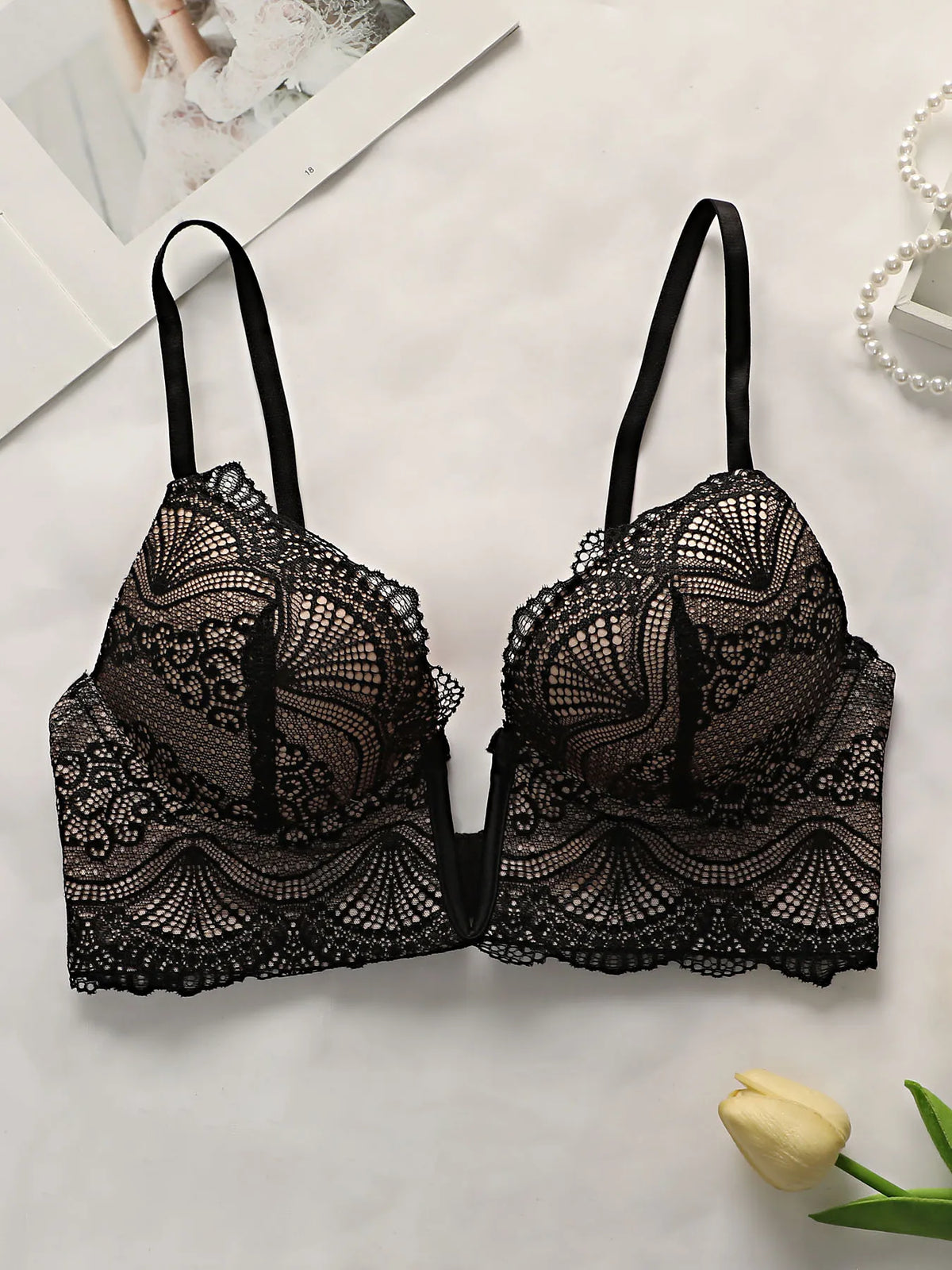 Women's Sexy Lace V-Neck Bra