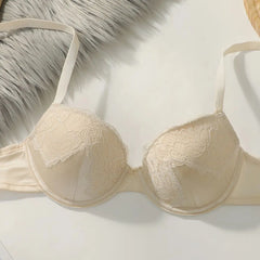 Women's Solid Color Lace Underwire Bra