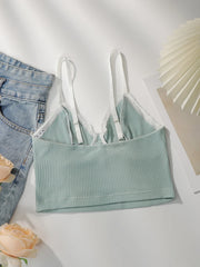 Women's Sweet Lace Trim Adjustable Strap Bra