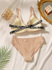 Women's front buckle letter belt Underwear