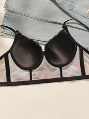Women's sexy embroidered flower lingerie