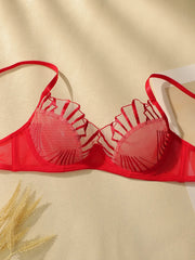 Women's sexy embroidered lace patchwork line Bra