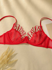 Women's sexy embroidered lace patchwork line Bra