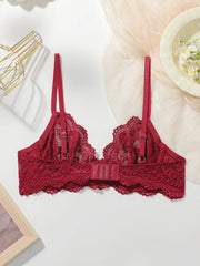 Women's sexy lace with steel ring gathering push up comfortable shoulder strap adjustable comfortable close fitting Bra