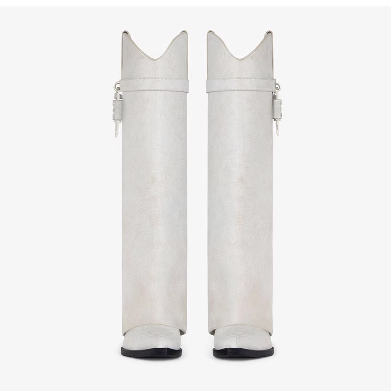 Lock Detailed Knee High Boots