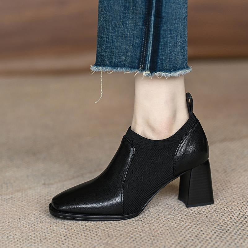 Knitted British Style Leather Shoes