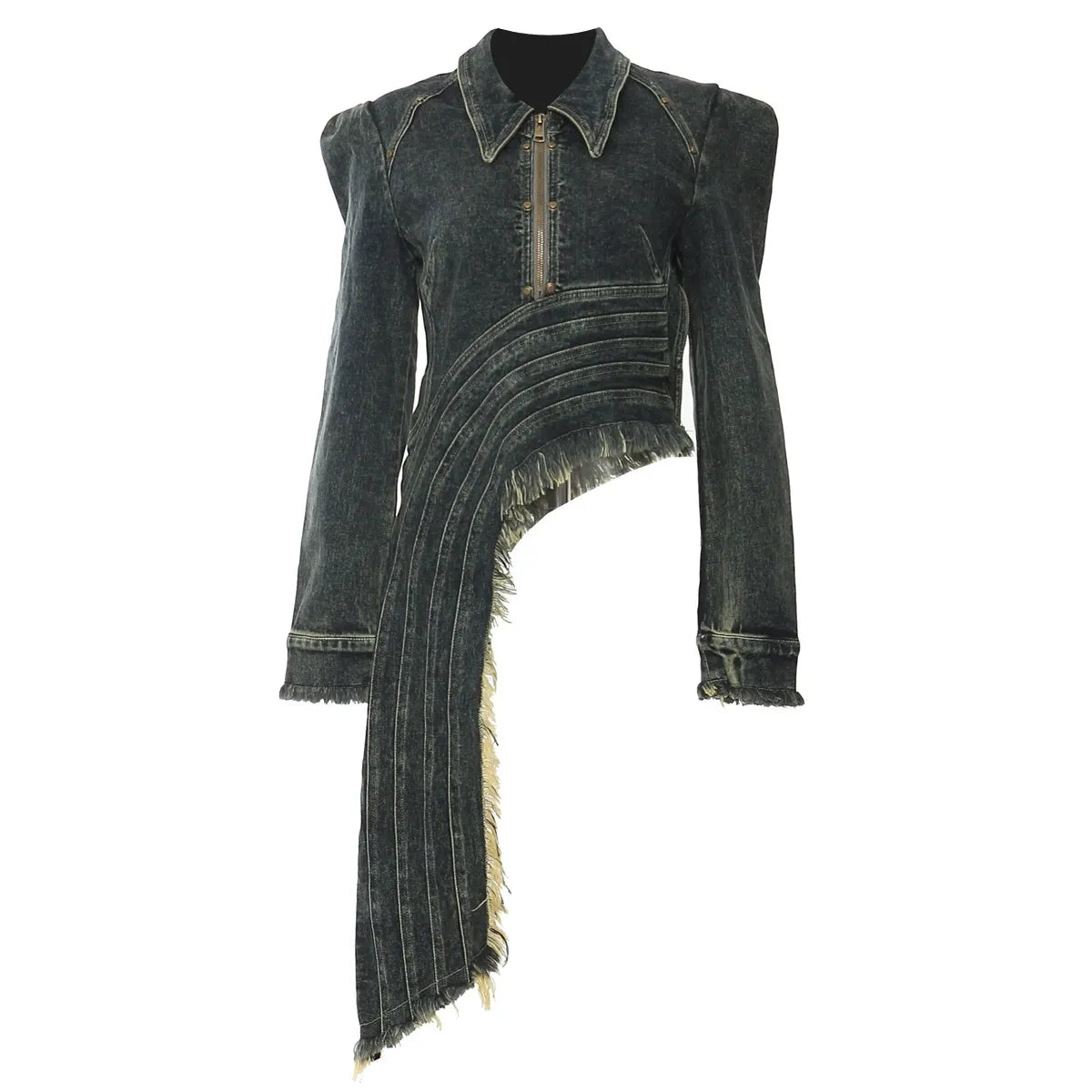 Lrregularly Cut Denim Jacket